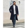 image:imageCOOFANDY Mens Double Breasted Trench Coat Long Pea Coat Winter OvercoatNavy Blue