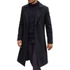 image:imageCOOFANDY Mens Double Breasted Trench Coat Long Pea Coat Winter OvercoatBlack