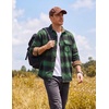 image:imageCOOFANDY Mens Flannel Shirts Long Sleeve Plaid Button Down Shirt JacketGreen