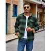 image:imageCOOFANDY Mens Flannel Shirts Long Sleeve Plaid Button Down Shirt JacketGreen
