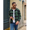 image:imageCOOFANDY Mens Flannel Shirts Long Sleeve Plaid Button Down Shirt JacketGreen