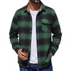 image:imageCOOFANDY Mens Flannel Shirts Long Sleeve Plaid Button Down Shirt JacketGreen