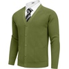 image:imageCOOFANDY Mens Cardigan Sweaters with Button Lightweight Casual V Neck Long Sleeve Pockets Knitted SweaterArmy Green