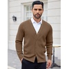 image:imageCOOFANDY Mens Cardigan Sweaters with Button Lightweight Casual V Neck Long Sleeve Pockets Knitted SweaterAshy Brown