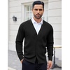 image:imageCOOFANDY Mens Cardigan Sweaters with Button Lightweight Casual V Neck Long Sleeve Pockets Knitted SweaterBlack