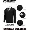 image:imageCOOFANDY Mens Cardigan Sweaters with Button Lightweight Casual V Neck Long Sleeve Pockets Knitted SweaterBlack