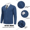 image:imageCOOFANDY Mens Cardigan Sweaters with Button Lightweight Casual V Neck Long Sleeve Pockets Knitted SweaterBlue