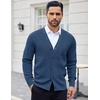 image:imageCOOFANDY Mens Cardigan Sweaters with Button Lightweight Casual V Neck Long Sleeve Pockets Knitted SweaterBlue