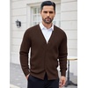 image:imageCOOFANDY Mens Cardigan Sweaters with Button Lightweight Casual V Neck Long Sleeve Pockets Knitted SweaterBrown