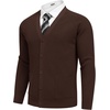 image:imageCOOFANDY Mens Cardigan Sweaters with Button Lightweight Casual V Neck Long Sleeve Pockets Knitted SweaterBrown