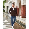 image:imageCOOFANDY Mens Cardigan Sweaters with Button Lightweight Casual V Neck Long Sleeve Pockets Knitted SweaterBrown