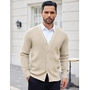 image:imageCOOFANDY Mens Cardigan Sweaters with Button Lightweight Casual V Neck Long Sleeve Pockets Knitted SweaterCream