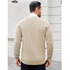 image:imageCOOFANDY Mens Cardigan Sweaters with Button Lightweight Casual V Neck Long Sleeve Pockets Knitted SweaterCream