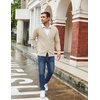 image:imageCOOFANDY Mens Cardigan Sweaters with Button Lightweight Casual V Neck Long Sleeve Pockets Knitted SweaterCream