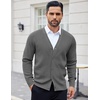 image:imageCOOFANDY Mens Cardigan Sweaters with Button Lightweight Casual V Neck Long Sleeve Pockets Knitted SweaterDark Grey