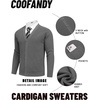 image:imageCOOFANDY Mens Cardigan Sweaters with Button Lightweight Casual V Neck Long Sleeve Pockets Knitted SweaterDark Grey