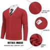 image:imageCOOFANDY Mens Cardigan Sweaters with Button Lightweight Casual V Neck Long Sleeve Pockets Knitted SweaterDark Red
