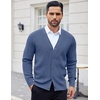image:imageCOOFANDY Mens Cardigan Sweaters with Button Lightweight Casual V Neck Long Sleeve Pockets Knitted SweaterDusty Blue