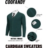 image:imageCOOFANDY Mens Cardigan Sweaters with Button Lightweight Casual V Neck Long Sleeve Pockets Knitted SweaterGreen