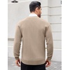 image:imageCOOFANDY Mens Cardigan Sweaters with Button Lightweight Casual V Neck Long Sleeve Pockets Knitted SweaterKahki
