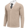 image:imageCOOFANDY Mens Cardigan Sweaters with Button Lightweight Casual V Neck Long Sleeve Pockets Knitted SweaterKahki