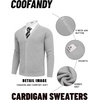 image:imageCOOFANDY Mens Cardigan Sweaters with Button Lightweight Casual V Neck Long Sleeve Pockets Knitted SweaterLight Grey
