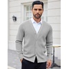image:imageCOOFANDY Mens Cardigan Sweaters with Button Lightweight Casual V Neck Long Sleeve Pockets Knitted SweaterLight Grey