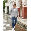 image:imageCOOFANDY Mens Cardigan Sweaters with Button Lightweight Casual V Neck Long Sleeve Pockets Knitted SweaterLight Grey
