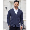 image:imageCOOFANDY Mens Cardigan Sweaters with Button Lightweight Casual V Neck Long Sleeve Pockets Knitted SweaterNavy Blue