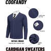 image:imageCOOFANDY Mens Cardigan Sweaters with Button Lightweight Casual V Neck Long Sleeve Pockets Knitted SweaterNavy Blue