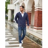 image:imageCOOFANDY Mens Cardigan Sweaters with Button Lightweight Casual V Neck Long Sleeve Pockets Knitted SweaterNavy Blue