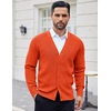 image:imageCOOFANDY Mens Cardigan Sweaters with Button Lightweight Casual V Neck Long Sleeve Pockets Knitted SweaterOrange