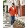 image:imageCOOFANDY Mens Cardigan Sweaters with Button Lightweight Casual V Neck Long Sleeve Pockets Knitted SweaterOrange