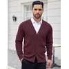 image:imageCOOFANDY Mens Cardigan Sweaters with Button Lightweight Casual V Neck Long Sleeve Pockets Knitted SweaterRed