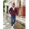 image:imageCOOFANDY Mens Cardigan Sweaters with Button Lightweight Casual V Neck Long Sleeve Pockets Knitted SweaterRed