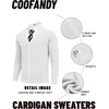 image:imageCOOFANDY Mens Cardigan Sweaters with Button Lightweight Casual V Neck Long Sleeve Pockets Knitted SweaterWhite