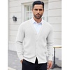 image:imageCOOFANDY Mens Cardigan Sweaters with Button Lightweight Casual V Neck Long Sleeve Pockets Knitted SweaterWhite