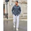 image:imageCOOFANDY Mens Casual Button Down Long Sleeve Untucked Denim Dress ShirtDark Blue