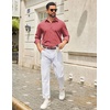 image:imageCOOFANDY Mens Casual Button Down Long Sleeve Untucked Denim Dress ShirtRed