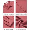 image:imageCOOFANDY Mens Casual Button Down Long Sleeve Untucked Denim Dress ShirtRed