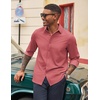 image:imageCOOFANDY Mens Casual Button Down Long Sleeve Untucked Denim Dress ShirtRed