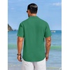 image:imageCOOFANDY Mens Cuban Guayabera Shirts Button Down Short Sleeve Linen ShirtDark Green