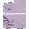 image:imageCOOFANDY Mens Cuban Guayabera Shirts Button Down Short Sleeve Linen ShirtLavender
