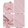 image:imageCOOFANDY Mens Cuban Guayabera Shirts Button Down Short Sleeve Linen ShirtPink