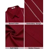 image:imageCOOFANDY Mens Cuban Guayabera Shirts Button Down Short Sleeve Linen ShirtRed