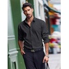 image:imageCOOFANDY Mens Dress Shirts Long Sleeve Casual Button Down Shirt Solid Regular Fit Formal Business ShirtsBlackwhite Geometry