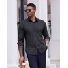 image:imageCOOFANDY Mens Dress Shirts Long Sleeve Casual Button Down Shirt Solid Regular Fit Formal Business ShirtsBlackwhite Geometry