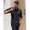 image:imageCOOFANDY Mens Dress Shirts Long Sleeve Casual Button Down Shirt Solid Regular Fit Formal Business ShirtsBlackwhite Geometry