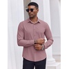 image:imageCOOFANDY Mens Dress Shirts Long Sleeve Casual Button Down Shirt Solid Regular Fit Formal Business ShirtsLotus Pink