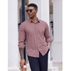 image:imageCOOFANDY Mens Dress Shirts Long Sleeve Casual Button Down Shirt Solid Regular Fit Formal Business ShirtsLotus Pink